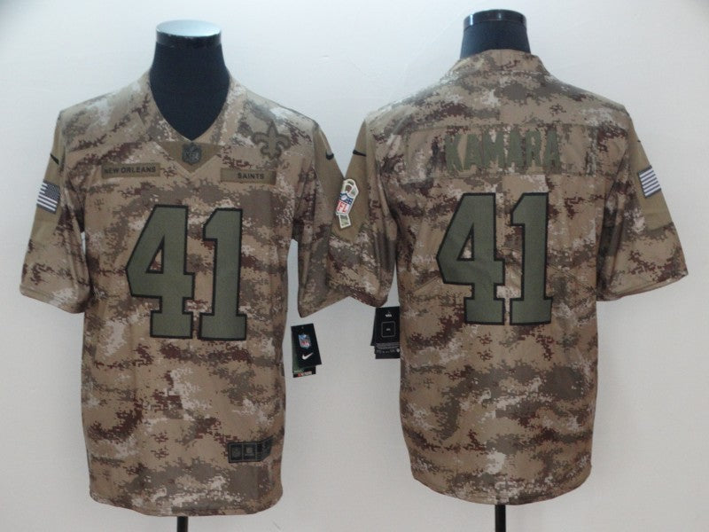 Men's New Orleans Saints Alvin Kamara #41 Camouflage Game jersey