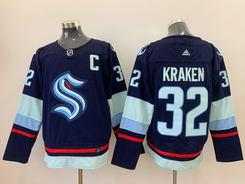 Men's Seattle Kraken #32 Deep Sea Blue Home Breakaway Player jersey