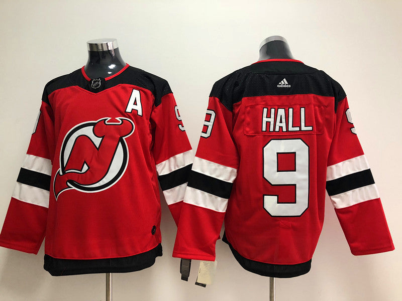 Men's New jersey Devils Taylor Hall #9 Red Player Game jersey