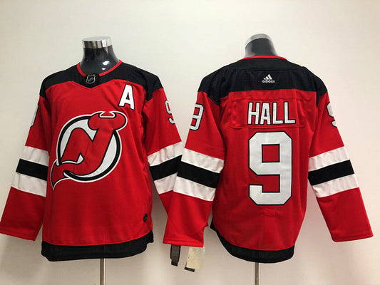 Men's New jersey Devils Taylor Hall #9 Red Player Game jersey