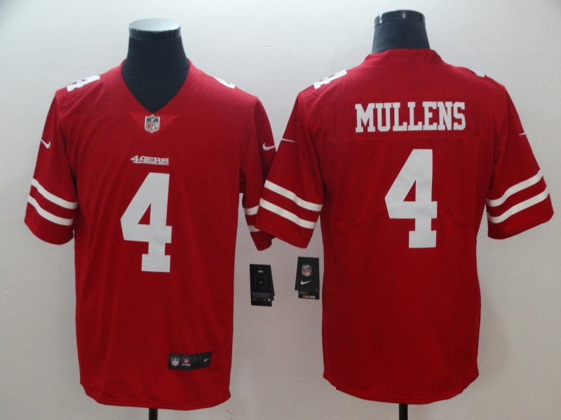 Men's San Francisco 49ers Nick Mullens #4 Red Game jersey