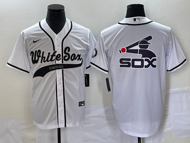 Men's Chicago White Sox White Replica Player jersey Joint Edition