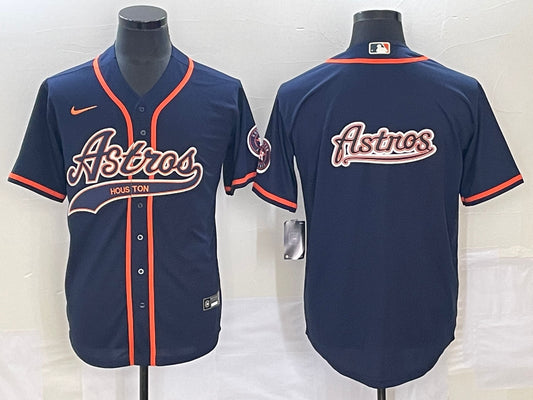 Men's Houston Astros Navy Replica Team jersey Joint Edition