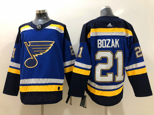 Men's St. Louis Blues Tyler Bozak #21 Blue Home Breakaway Player jersey