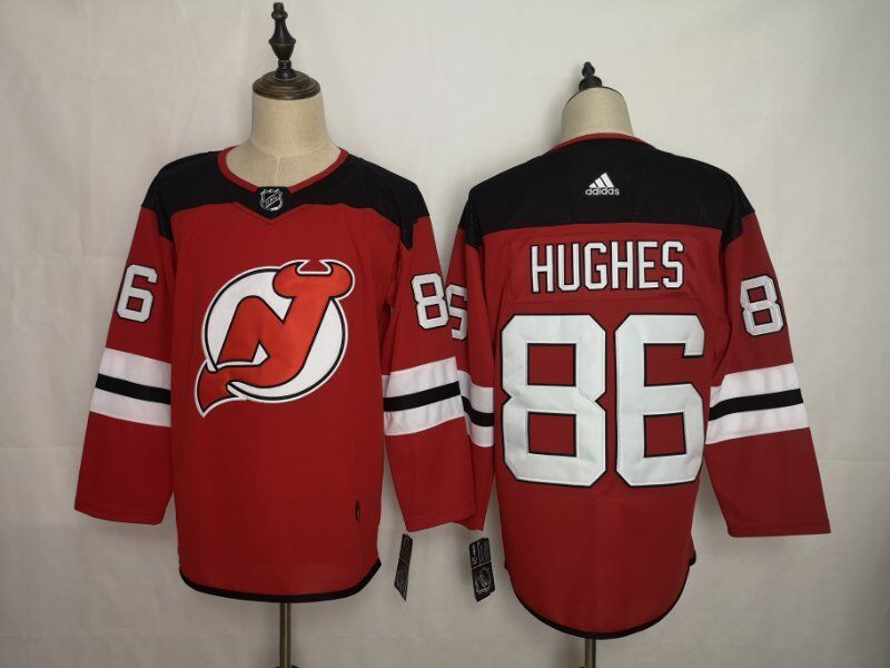 Men's New jersey Devils Jack Hughes #86 Red Player Game jersey