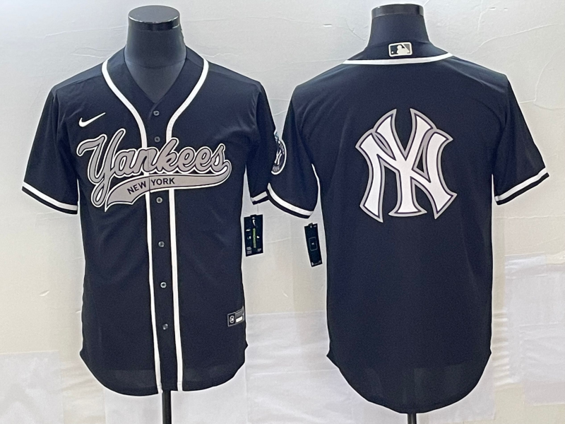Men's New York Yankees Black Replica Player jersey Joint Edition