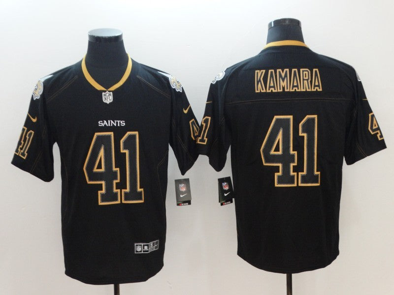 Men's New Orleans Saints #41 Alvin Kamara Black Game Team jersey