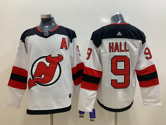 Men's New jersey Devils Taylor Hall #9 White Player Game jersey