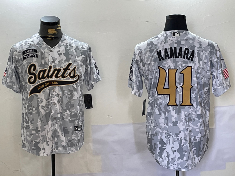 Men's New Orleans Saints Alvin Kamara #41 Arctic Camo 2024 Salute to Service Player jersey