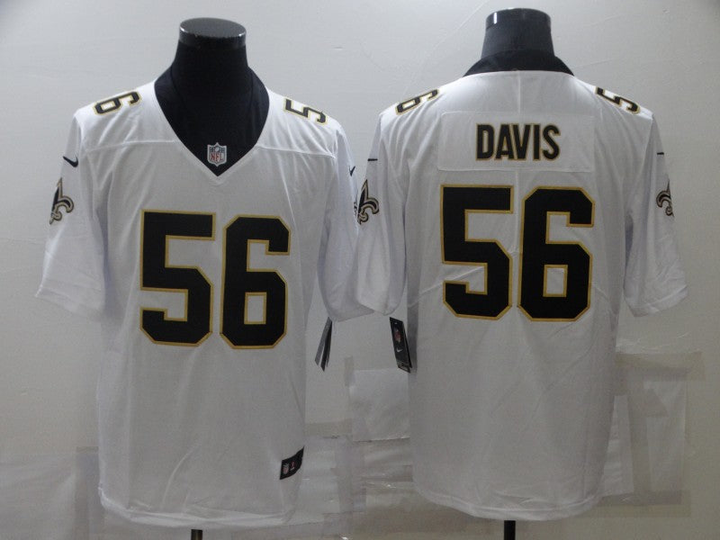 Men's New Orleans Saints Demario Davis #56 White Game jersey