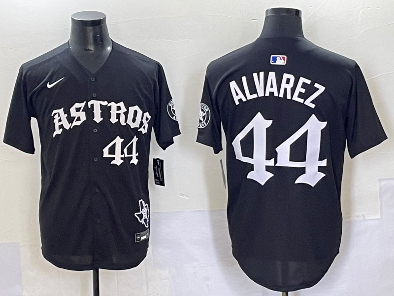 Men's Houston Astros Yordan Alvarez #44 Black Game Player Jersey