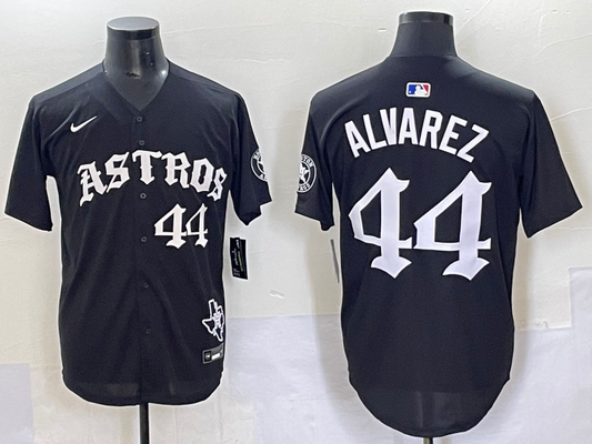 Men's Houston Astros Yordan Alvarez #44 Black Game Player Jersey