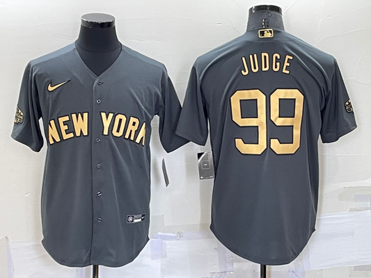 Men's New York Yankees Aaron Judge #99 Gray Stitched jersey