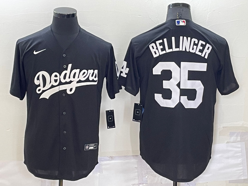 Men's Los Angeles Dodgers Cody Bellinger #35 Black Replica Baseball jersey