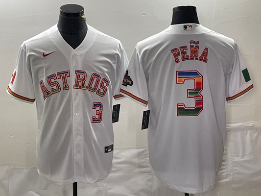 Men's Houston Astros Jeremy Pena #3 White Replica Player jersey