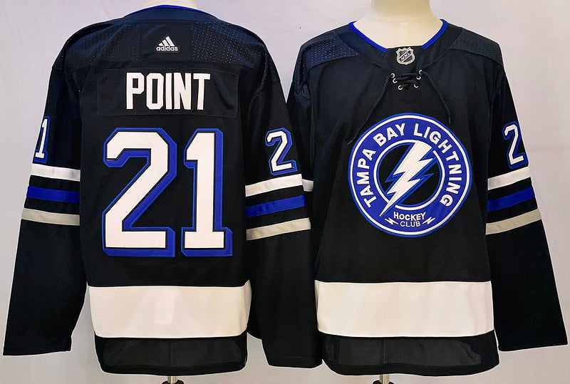 Men's Tampa Bay Lightning Brayden Point #21 Blue Game jersey