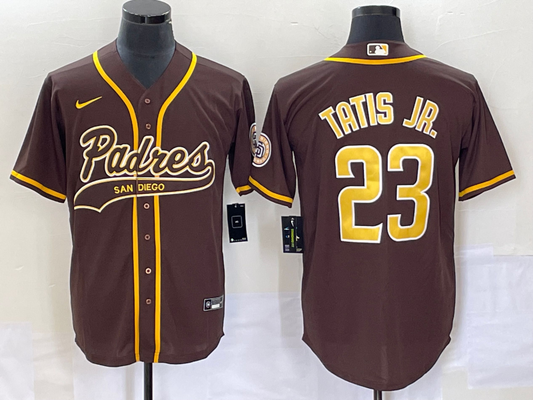 Men's San Diego Padres Fernando Tatis Jr. #23 Brown Replica Player jersey Joint Edition