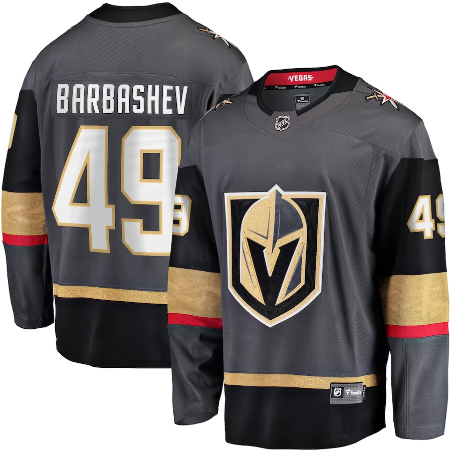 Men's Vegas Golden Knights Ivan Barbashev #49 Gray Home Breakaway jersey