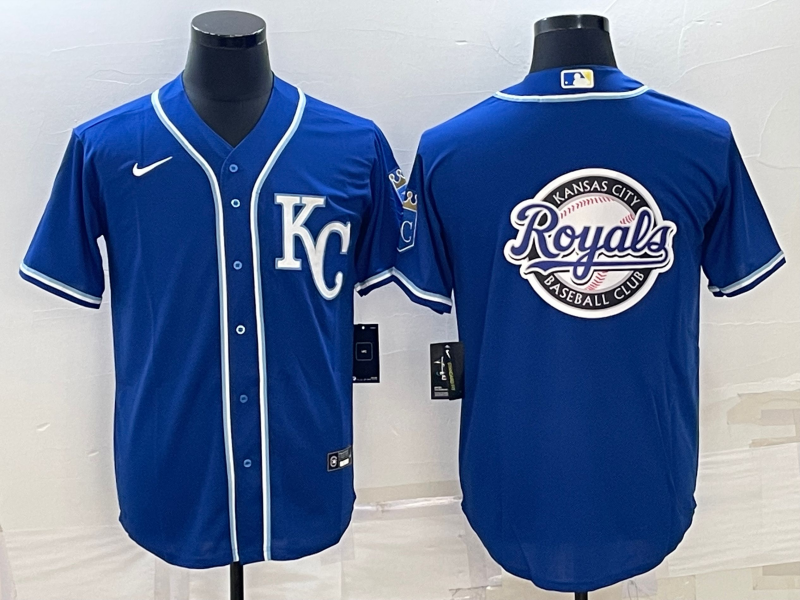 Men's Kansas City Royals Blue Alternate Replica Team Logo jersey