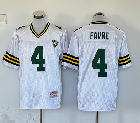 Men's Green Bay Packers Brett Favre Mitchell & Ness White Legacy Replica Player jersey