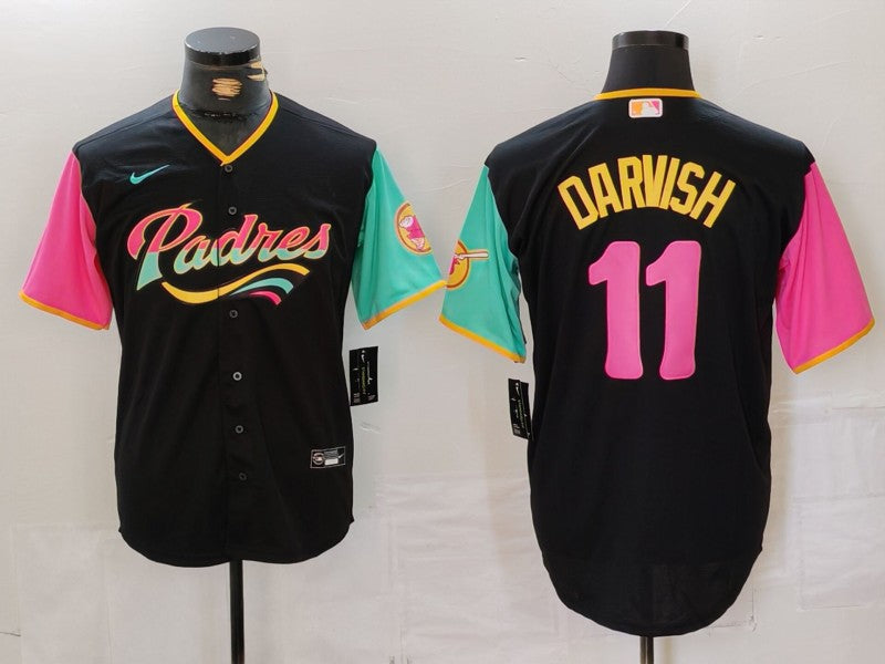 Men's San Diego Padres Yu Darvish #11 Black City Connect Limited Player jersey