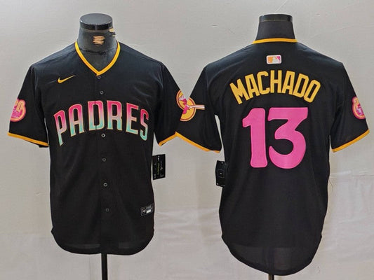 Men's San Diego Padres Manny Machado #13 Black Player jersey Joint Edition