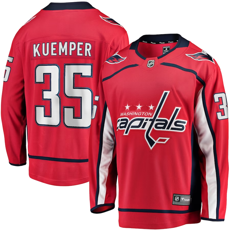 Men's Washington Capitals Darcy Kuemper #35 Red Home Breakaway Player jersey