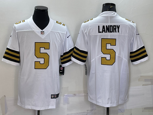 Men's New Orleans Saints Jarvis Landry #5 White Player Game jersey