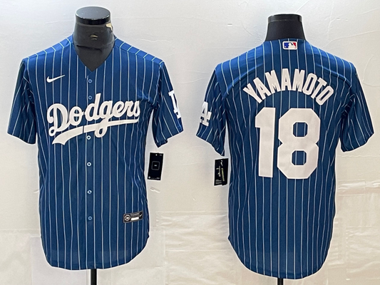 Men's Los Angeles Dodgers Yoshinobu Yamamoto #18 Blue Replica Player jersey