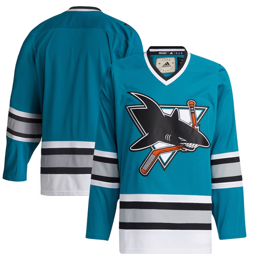 Men's San Jose Sharks Teal 30th Anniversary Premier Breakaway Team  Blank jersey