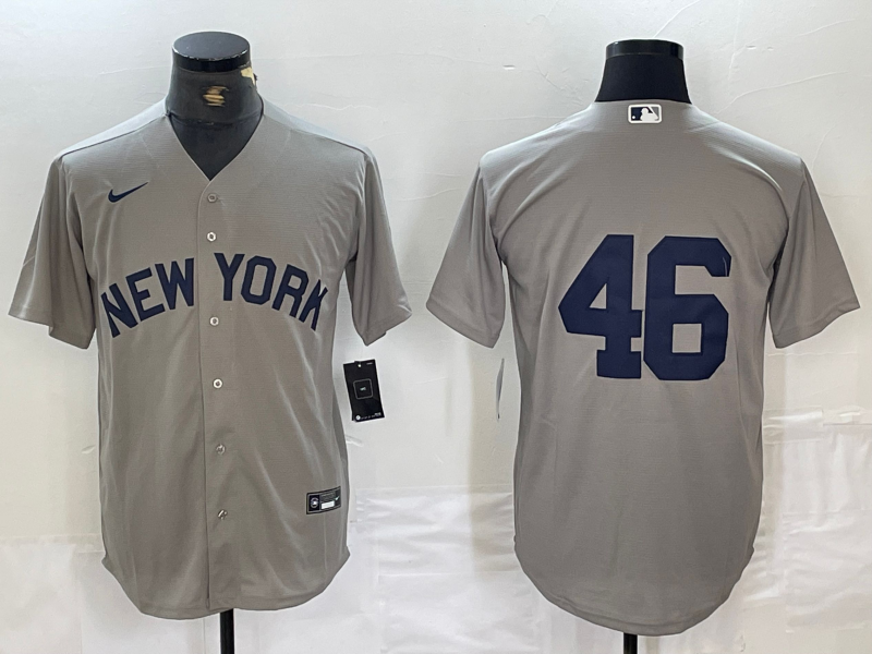 Men's New York Yankees Andy Pettitte #46 Gray Limited Game Name jersey