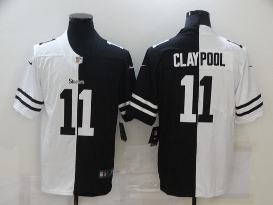 Men's Pittsburgh Steelers Chase Claypool #11 Black/White Game jersey