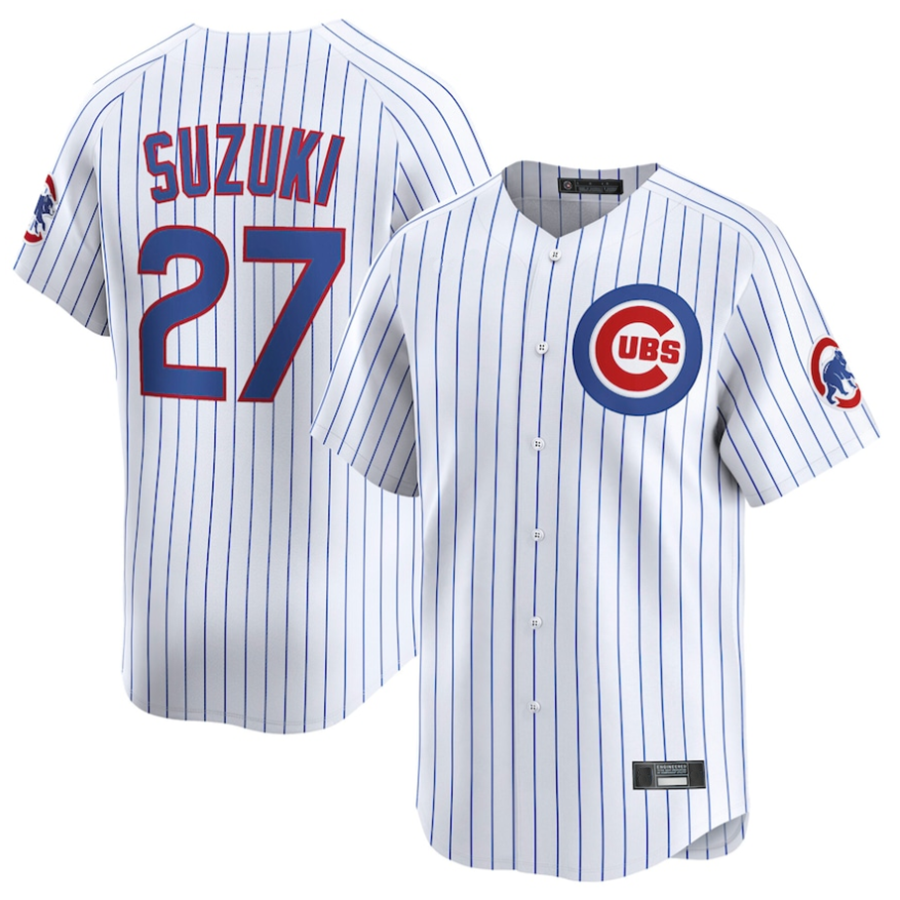 #27 Seiya Suzuki Player C.Cubs White Home Limited Elite Baseball Jerseys