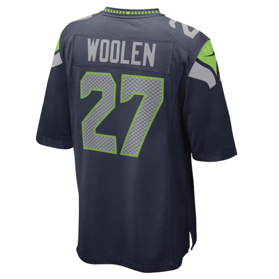 #27 Tariq Woolen Player S.Seahawks College Navy Game Football Jerseys