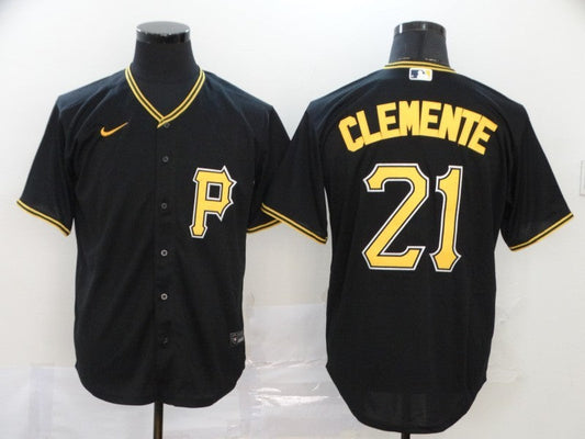 Men's Pittsburgh Pirates Roberto Clemente #21 Black Replica Baseball jersey
