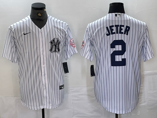 Men's New York Yankees Derek Jeter #2 White Limited Player jersey