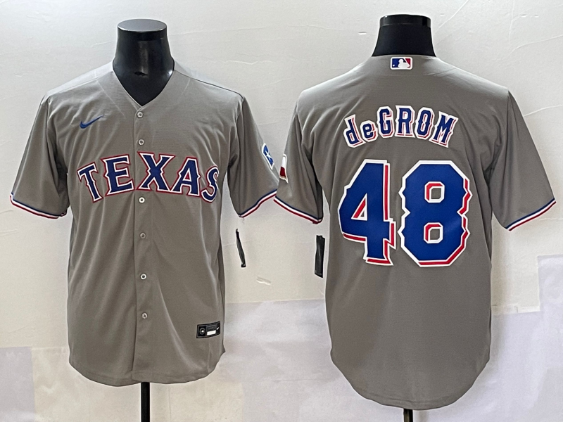 Men's Texas Rangers Jacob deGrom #48 Gray Limited Player Jersey