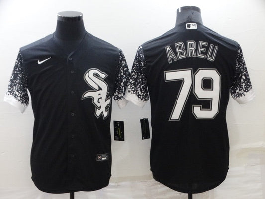 Men's Chicago White Sox Jose Abreu #79 Black Authentic Game jersey