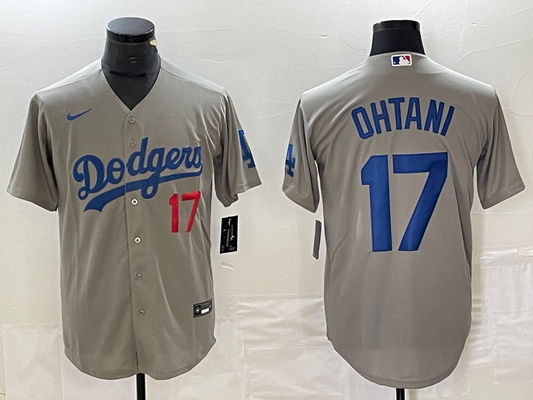 Men's Los Angeles Dodgers Shohei Ohtani #17 Gray Replica Player jersey