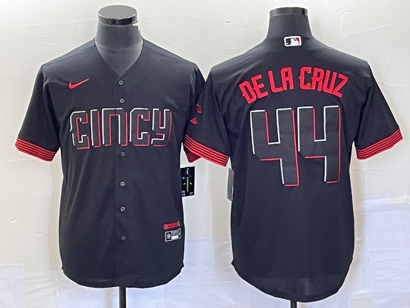 Men's Cincinnati Reds Elly De La Cruz #44 Black 2023 City Connect Replica Player jersey