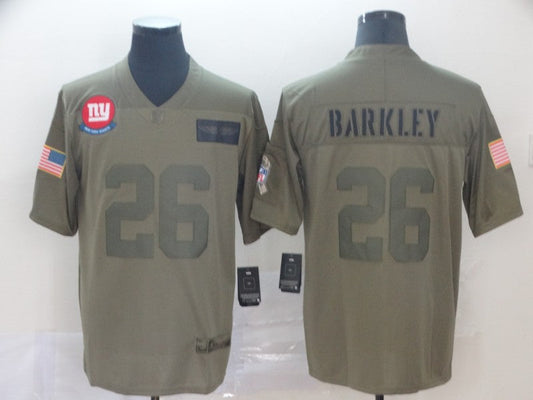 Men's New York Giants Saquon Barkley #26 Brown Game jersey