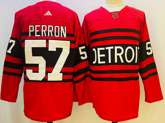 Men's Detroit Red Wings David Perron #57 Red Player jersey