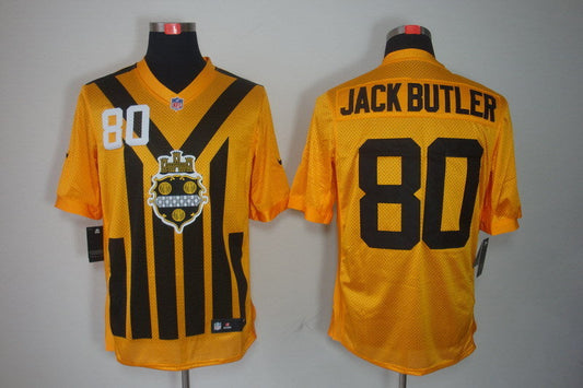 Men's Pittsburgh Steelers Jack Butler #80 Gold Game jersey