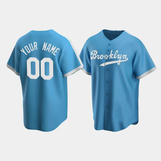 Men's Los Angeles Dodgers Light Blue Alternate Cooperstown Collection Custom jersey