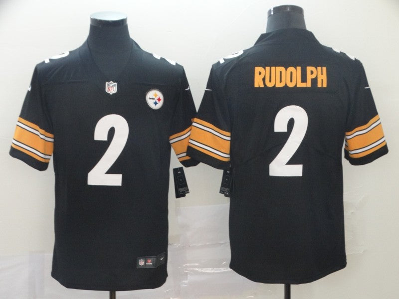 Men's Pittsburgh Steelers Mason Rudolph #2 Black Game jersey