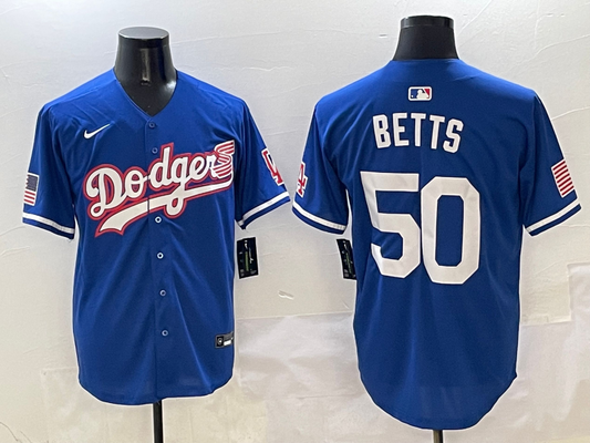 Men's Los Angeles Dodgers Mookie Betts #50 Royal Game Jersey