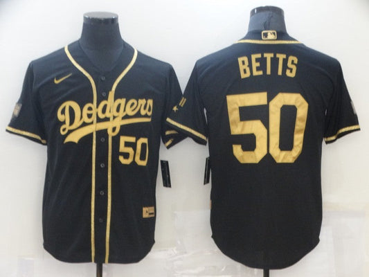 Men's Los Angeles Dodgers Mookie Betts #50 Black Game Player jersey