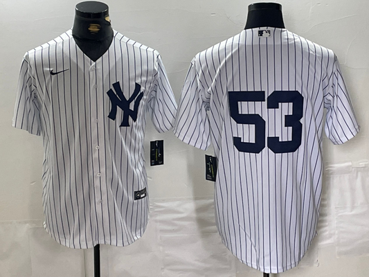 Men's New York Yankees Bobby Abreu #53 White Replica Player Name jersey