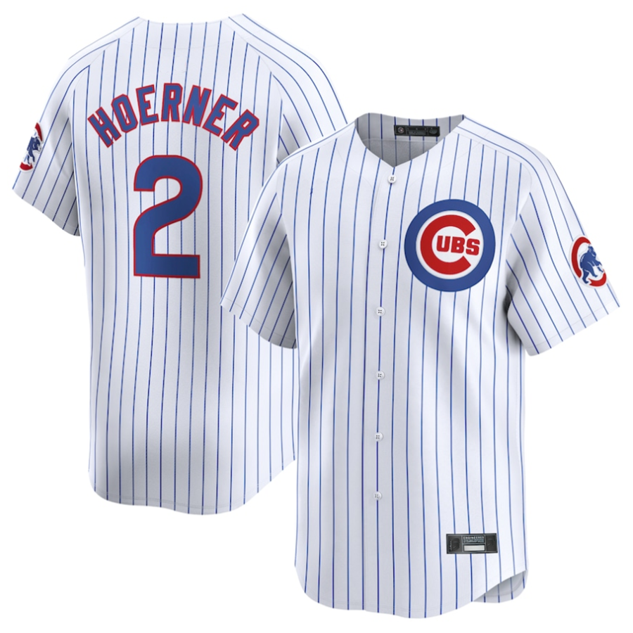 #2 Nico Hoerner Player C.Cubs White Home Limited Elite Baseball Jerseys