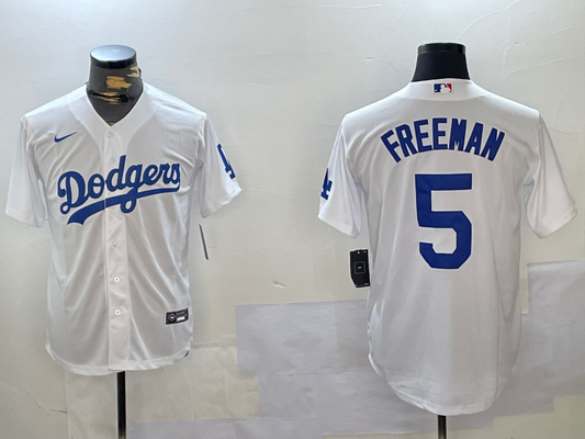 Men's Los Angeles Dodgers Freddie Freeman #5 White Replica Baseball jersey